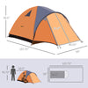 3/4 Person Pop Up Camping Tent, Waterproof Pop Up Tent, Portable Backpacking Shelter with Mesh Windows and 3 Doors