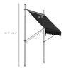 6.5' x 4' Manual Retractable Awning, Non-Screw Freestanding Patio Awning, UV Resistant, for Window or Door, Black