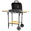 Portable BBQ Grill Charcoal Grill with Wheels Shelves Adjustable Vents for Picnic Camping Backyard Red