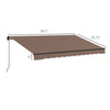 13' x 10' Retractable Awning, 280gsm UV Resistant Sunshade Shelter for Deck, Balcony, Yard, Coffee