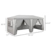 20'x10' Pop Up Canopy with Removable Sidewalls, Windows, Height Adjustable Ez Up Canopy for Outdoor Events, Party, Gray