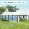 16' x 32' Heavy-duty Large Wedding Tent, Outdoor Carport Garage Party Tent, Patio Gazebo Canopy with Sidewall, Gray