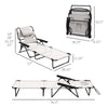 Folding Lounge Chair w/ Reclining Back, Cream White