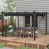 10' x 13' Retractable Pergola Canopy, Aluminum Pergola Sun Shade Shelter for Garden, Patio, Backyard, Deck, Gray