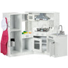 Play Kitchen Set for Kids w/ Apron and Chef Hat, Ice Maker White