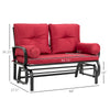 2-Person Outdoor Glider Chair, Patio Double Rocking Loveseat with Steel Frame and Cushions for Backyard, Garden and Porch, Red