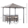 8' x 8' 3 Piece Outdoor Furniture Covered Gazebo Patio Bar Set