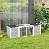 55" Rabbit Hutch Pet House, Outdoor Rabbit Cage w/ Openable Asphalt Roofs, Animal Habitat, Gray