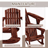 Wood Adirondack Outdoor Lounge Rocking Chair Fire Pit Seating with Slatted Wooden Design, Fanned Back, Carbonized