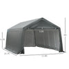 12' x 20' Heavy Duty Caport  Garage, Canopy Tent for Cars with Zippered Doors, Waterproof Cover and Drainage Holes - Grey