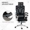 High Back Desk Chair, Fabric Computer Desk Chair with Adjustable Headrest, Lumbar Support, Armrest, Foot Rest, Reclining Back, Black