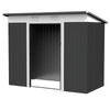 8' x 4' Metal Garden Shed, Backyard Tool Storage Shed with Dual Locking Doors, 2 Air Vents and Steel Frame, Dark Gray