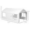 10' x 20' Carport, Heavy Duty Portable Garage, with 4 Mesh Windows and 2 Doors, White