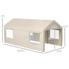 10' x 20' Carport, Heavy Duty Portable Garage, with 4 Mesh Windows and 2 Doors, Tan