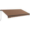 12' x 10' Retractable Awning, 280gsm UV Resistant Sunshade Shelter for Deck, Balcony, Yard, Coffee