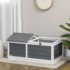 34" Wooden Tortoise with Hide Shelter and Run, Openable Top, Tray, Habitat Tortoise Enclosure Indoor/Outdoor Use, Gray