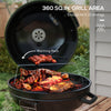 21" Kettle Charcoal BBQ Grill Barbecue Smoker with 360 sq.in. Cooking Area, Wheels, Ash Catcher, Green