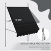 6.5' x 4' Manual Retractable Awning, Non-Screw Freestanding Patio Awning, UV Resistant, for Window or Door, Black