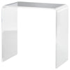 Modern Acrylic End Table, Waterfall Side Table with Rounded Edges and Storage for Small Spaces, 21" x 12" x 21", Clear