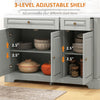 Modern Kitchen Storage Cabinet, Coffee Bar Cabinet with 2 Drawers and Adjustable Shelves for Dining Room