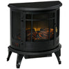 22" Free Standing Electric Fireplace with 3-Side Flame View, LED Flame, Adjustable Temperature & Overheat Protection, 1500W, Black