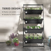 4-Tier Vertical Raised Garden Planter with 4 Boxes, Outdoor Plant Stand Grow Container for Vegetable & Flowers, Black