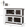 46" Outdoor Rabbit Hutch, Bunny Cage Pet House w/ Removable Trays & Ramp for 1-2 Rabbits, Small Animal Habitat, Brown