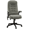 6 Point Vibrating Massage Office Chair, Velvet High Back Office Desk Chair with Heat, Reclining Backrest, Padded Armrests & Remote, Gray