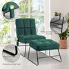 Accent Chair with Ottoman, Velvet Club Chair with Vibration Massage, Remote Control and Metal Legs for Living Room and Home Office, Green