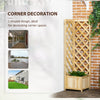 Wooden Raised Garden Bed, Planter with Trellis for Vine Climbing and Vegetables, Herbs, and Flowers Growing