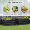 2' x 2' x 1' 2-Piece Raised Garden Bed Box with Steel Frame for Vegetables, Flowers, & Herbs, Grey