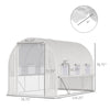 10' x 7' x 7' Walk-in Tunnel Greenhouse, Outdoor Plant Nursery with Anti-Tear PE Cover, Zipper Doors and Mesh Windows, White