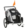 2-in-1 Pet Bike Trailer, Dog Stroller, Small Pet Bicycle Cart Carrier with Safety Leash, and Easy Fold Design, Grey