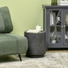 Lightweight Accent Table with Concrete Finish, Round Side Table with 4 Adjustable Feet for Indoor, Outdoor, Charcoal Grey