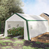 20' L x 10' W x 8' H Heavy-duty Greenhouse Walk-in Hot House with Windows and Roll Up Door, PE Cover, Steel Frame, White