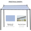 10' x 9.5' x 9.5' Outdoor Wall Gazebo Patio Canopy Gazebo Shelter Pergola Pavilion, Steel Frame, Polyester Canopy, Grey