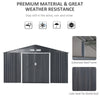 13' x 11' Metal Storage Shed Garden Tool House with Double Sliding Doors, 4 Air Vents for Backyard, Patio, Lawn Dark Grey