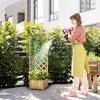 Wooden Raised Garden Bed, Planter with Trellis for Vine Climbing and Vegetables, Herbs, and Flowers Growing