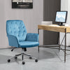 Desk Chair, Executive Office Chair with Thick Padding, Ergonomic Chair with High-End Gas Lift, Sturdy Base and Velvet-Feel Fabric, Blue