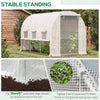 10' x 7' x 7' Walk-in Tunnel Greenhouse, Outdoor Plant Nursery with Anti-Tear PE Cover, Zipper Doors and Mesh Windows, White