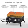 2 Burner Propane Gas Grill Outdoor Portable Tabletop BBQ with Foldable Legs, Lid, Thermometer for Camping, Picnic, Backyard, Black