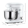 Stand Mixer with 6+1P Speed, 600W Tilt Head Kitchen Electric Mixer with Stainless Steel Mixing Bowl, for Baking Bread, Cakes, Cookie, White