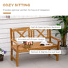 2-Seater Wooden Garden Bench 4FT Outdoor Patio Loveseat for Yard, Lawn, Porch, Natural Wood