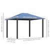 10x12 Hardtop Gazebo with Metal Frame, Polycarbonate Gazebo Canopy with Curtains for Garden, Patio, Backyard