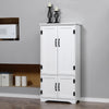 Accent Floor Storage Cabinet Kitchen Pantry with Adjustable Shelves and 2 Lower Doors, White