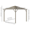 10x10 Hardtop Gazebo with Aluminum Frame, Permanent Metal Roof Gazebo Canopy with Curtains and Netting for Backyard, Dark Brown