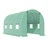 15' x 7' x 7' Walk-in Tunnel Greenhouse Garden Plant Growing House with Door and Ventilation Window, Green