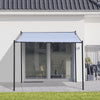 10' x 9.5' x 9.5' Outdoor Wall Gazebo Patio Canopy Gazebo Shelter Pergola Pavilion, Steel Frame, Polyester Canopy, Grey