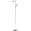 2 Light Modern Floor Lamps for Living Room, Standing Lamp with White LED, Adjustable Head, Chrome