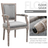 Velvet Dining Chair Vintage Dining Room Chair High Back Dining Chair with Armrests Smooth Fabric Solid Wood Legs for Dining Room - Grey